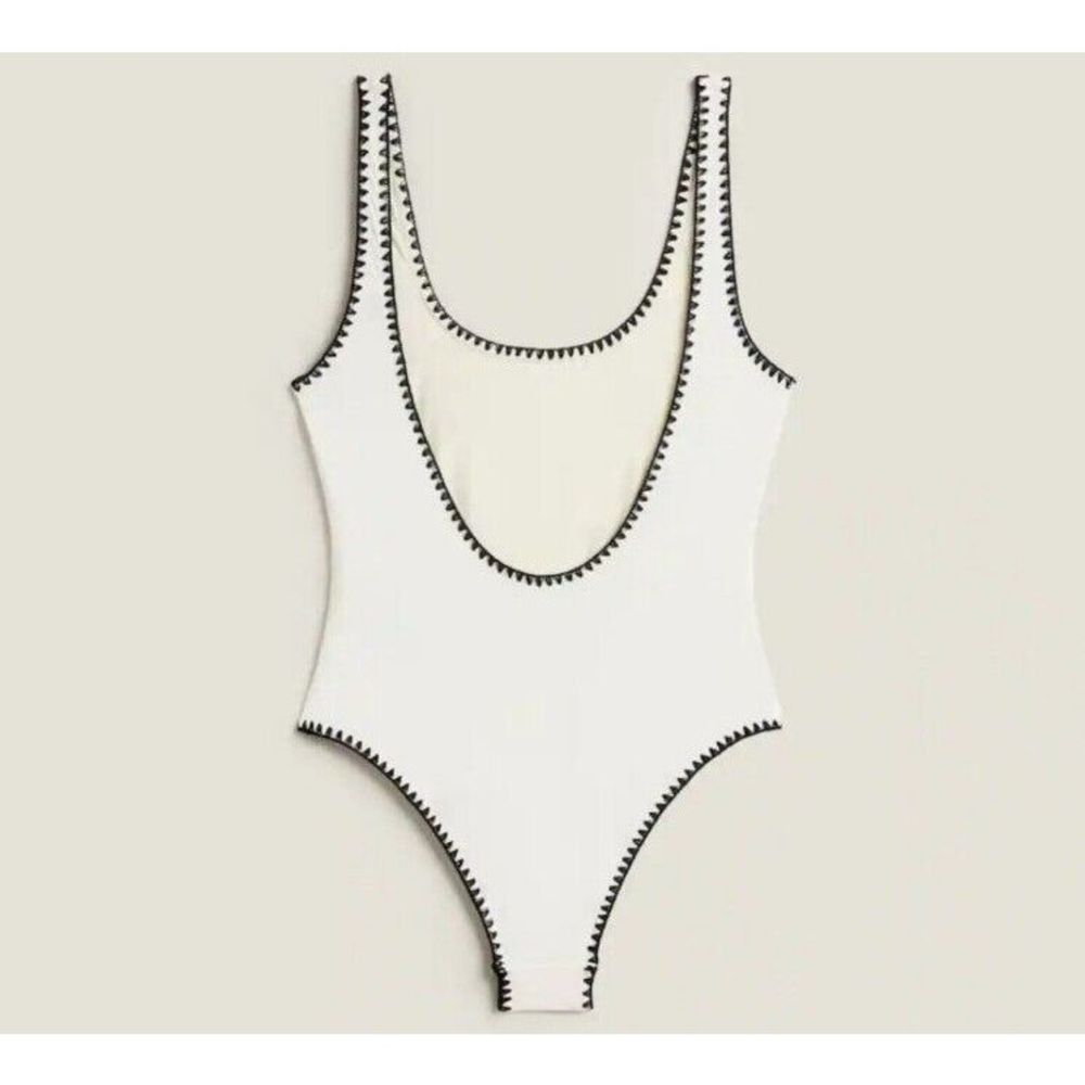 Zara Home One Piece Swimsuit Contrast Stitch Women's Size Large - Picture 2 of 15